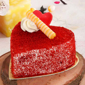 Red Velvet Heart Shaped Pastry 2 Pieces